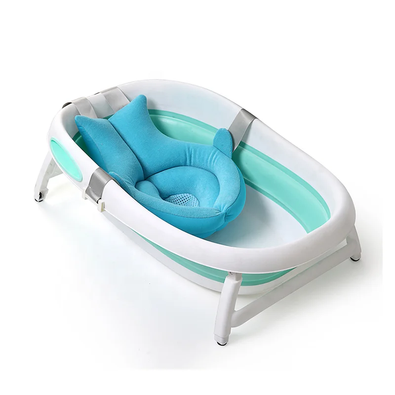 Skid Proof Newborn Bath Lounger Infant Sponge Pad Baby Bath Support