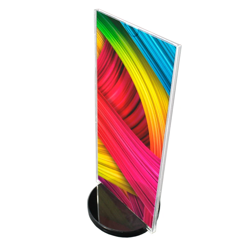 wholesale pop clear acrylic rotating card display stand 3 sides sign holder