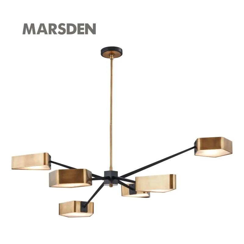 MARSDEN  living room brass black LED  luxury chandelier lighting