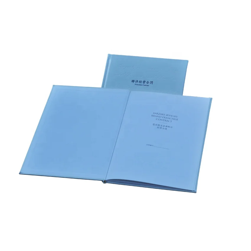 Professional factory high quality genuine leather bound book printing with embossing