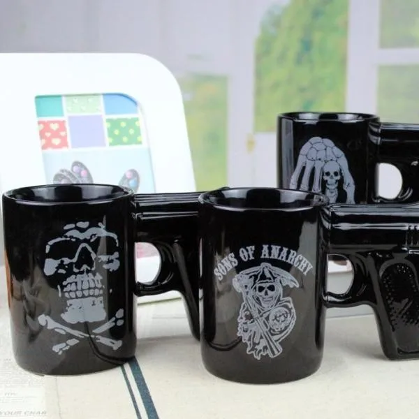 Gun Pistol Shaped Ceramic Tea Coffee Mug Cup
