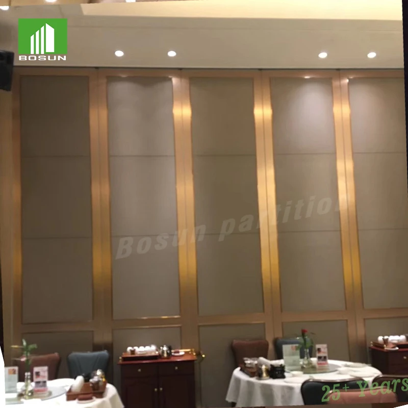 Decorative Stainless steel Bar Movable partition used in Tower Sliding Panel walls for dividing more space with soundproof