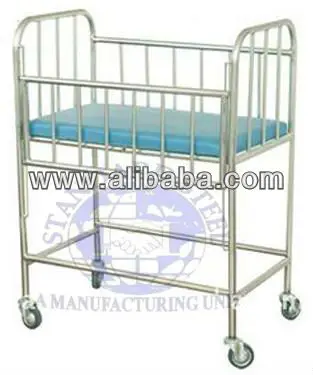 Hospital Stainless Steel Baby Cot Durable Metal & Iron Hospital Furniture