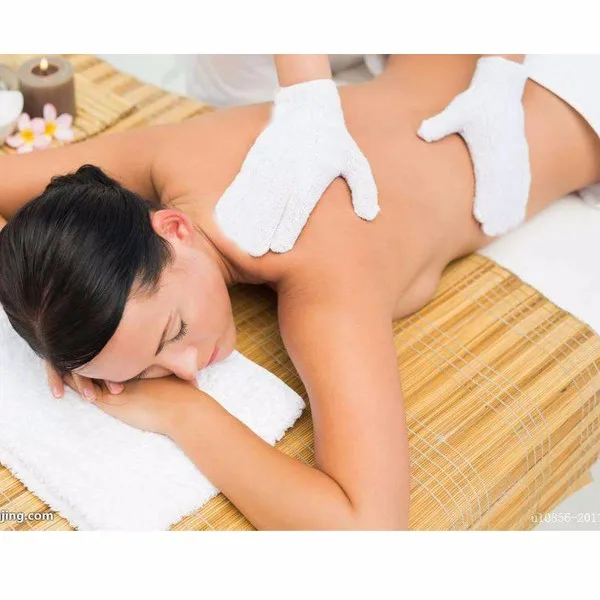 
100% silk noil massage gloves silk exfoliating gloves raw silk garshana spa gloves 