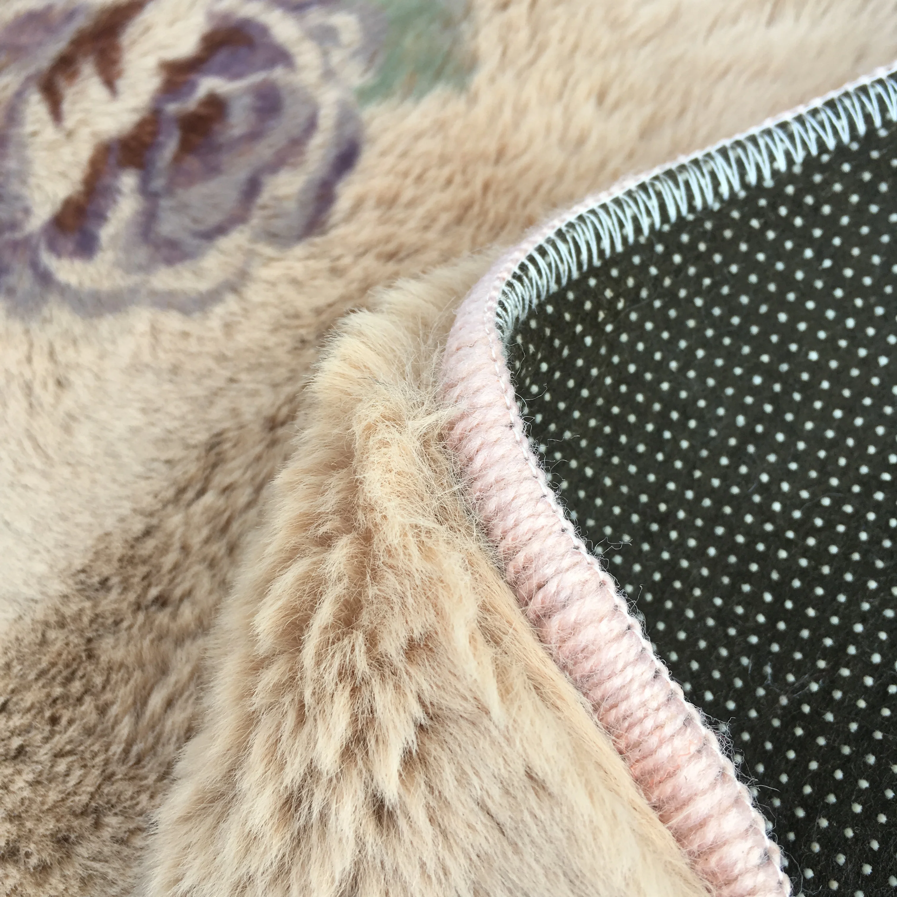 New arrival Home Decor Angora rabbit hair like faux fur printed canvas backing area large rugs for living room