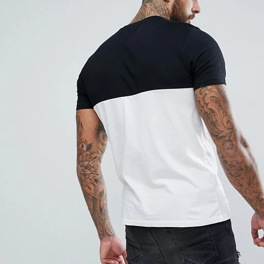  Хлопковая футболка Мужская two tone контрастных