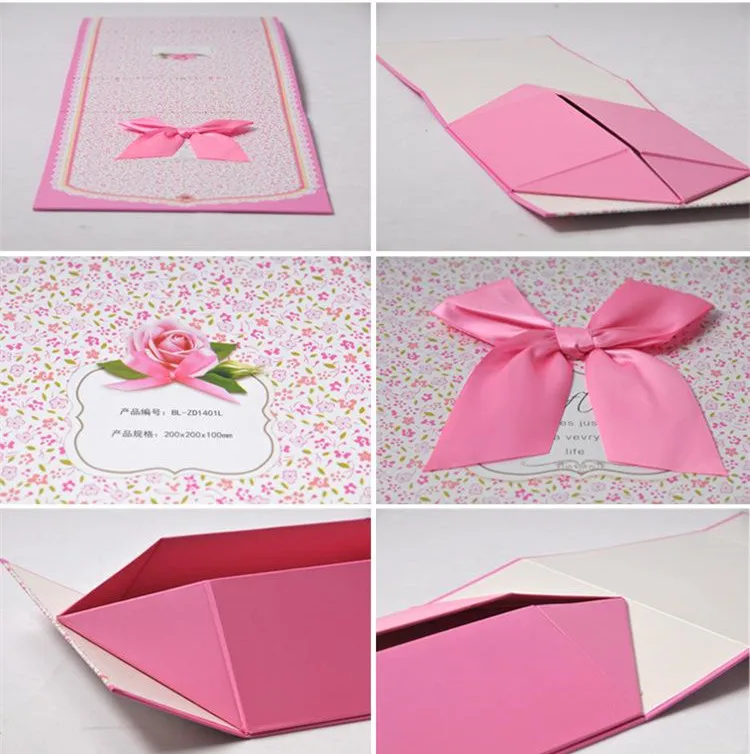 Luxury Cardboard collapsible rigid gift  box with Magnet closure Chocolate Packaging flat delivery box