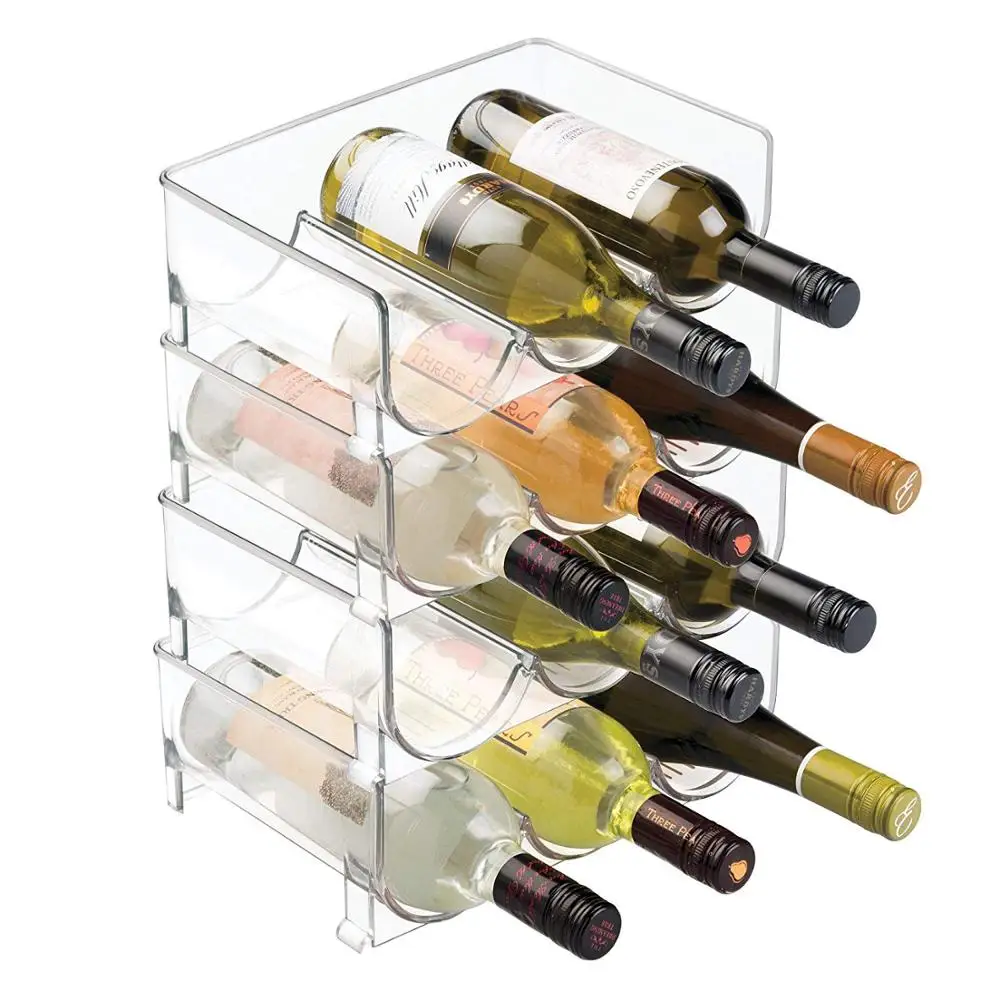 Plastic Stackable Acrylic Wine Rack Size Clear Mdesign Modern Customized Buckets, Coolers & Holders 4-50 Bottles Decoration