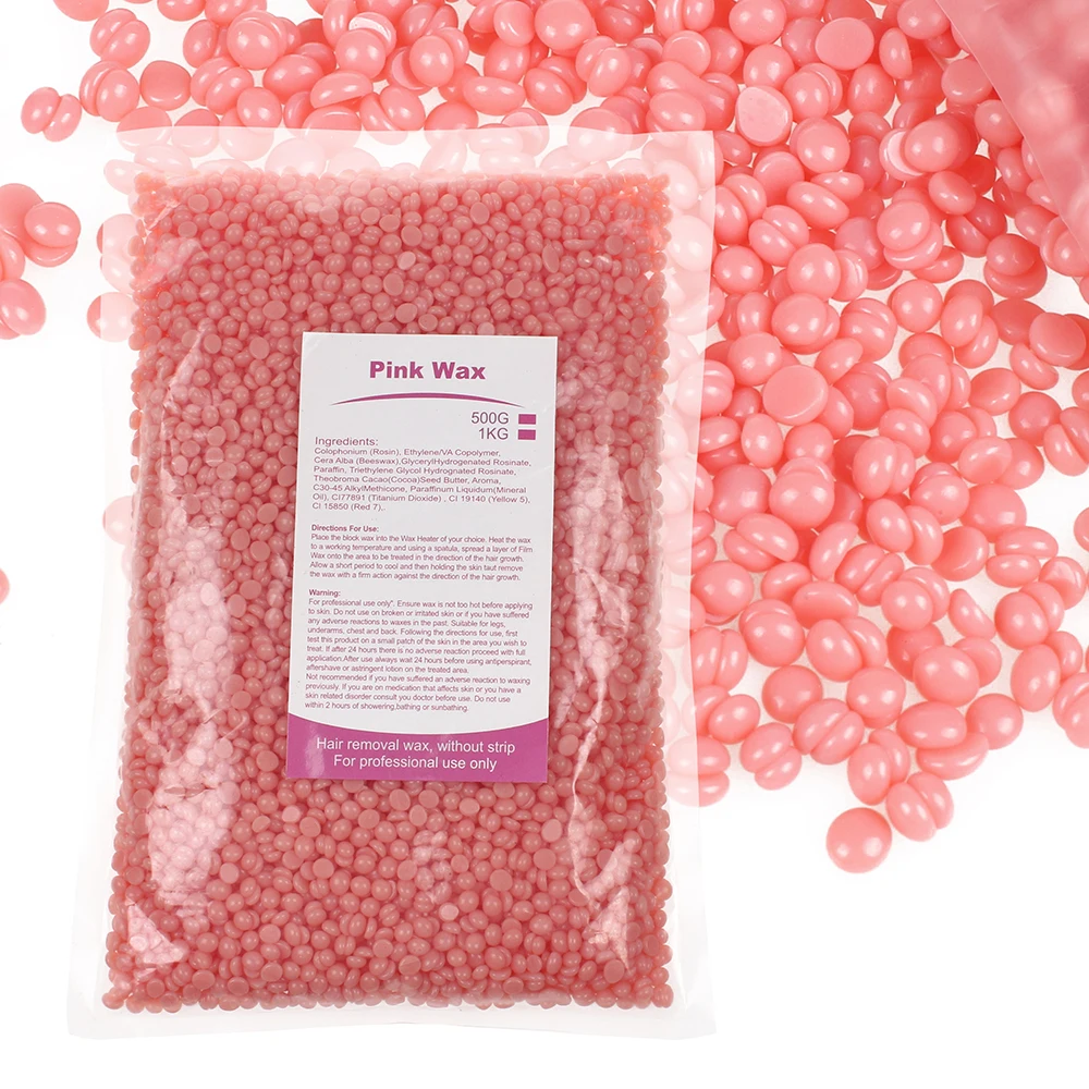 500g Personal Care Beauty Pink Beard hot Wax, rose depilatory Hard Wax,Waxing hair removal  Wax