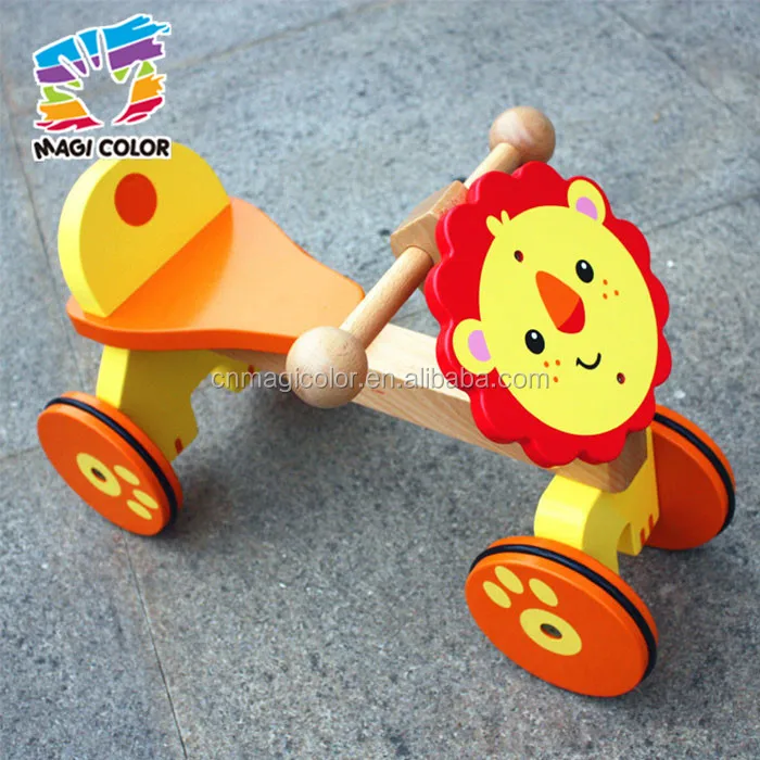 2016 wholesale kids wooden lion toy car,fashion children wooden lion toy car,hot sale wooden lion toy car W16A025