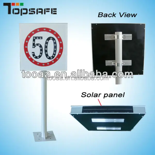 LED Flashing Solar Powered Speed Limit 40/50/60/80/100/110/120 Sign in traffic road highway