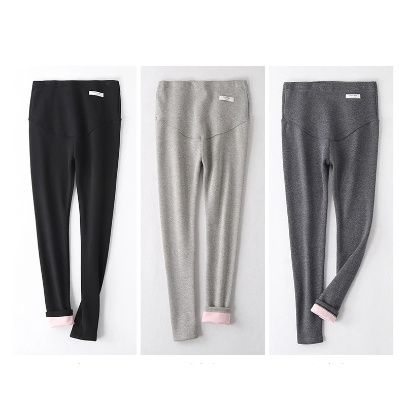 
Winter Velvet Pants For Pregnant Women Maternity Leggings Warm Clothes Thickening Pregnancy Trousers 