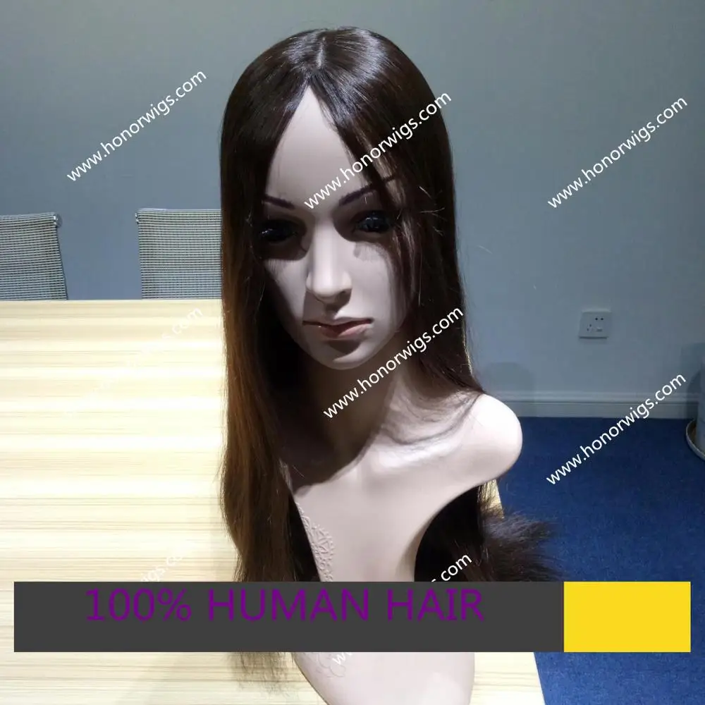 JH52 jewish wig 100% Chinese virgin hair in stock 22inches all hair same length with big layers silk top 4x4inch wigs