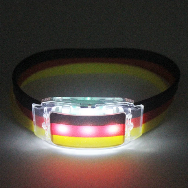 LED Silicone Light-Up Charm Bracelet with Custom Logo for Thanksgiving Christmas Football Powered by Battery