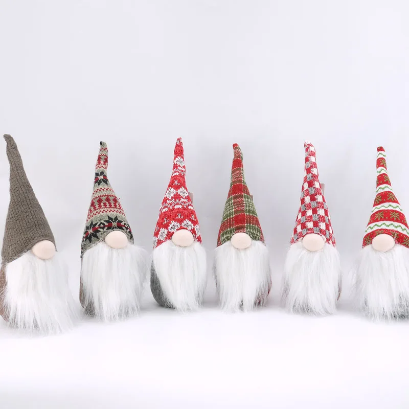 
31cm wholesale christmas felt gnome with knitted hat christmas decoration 