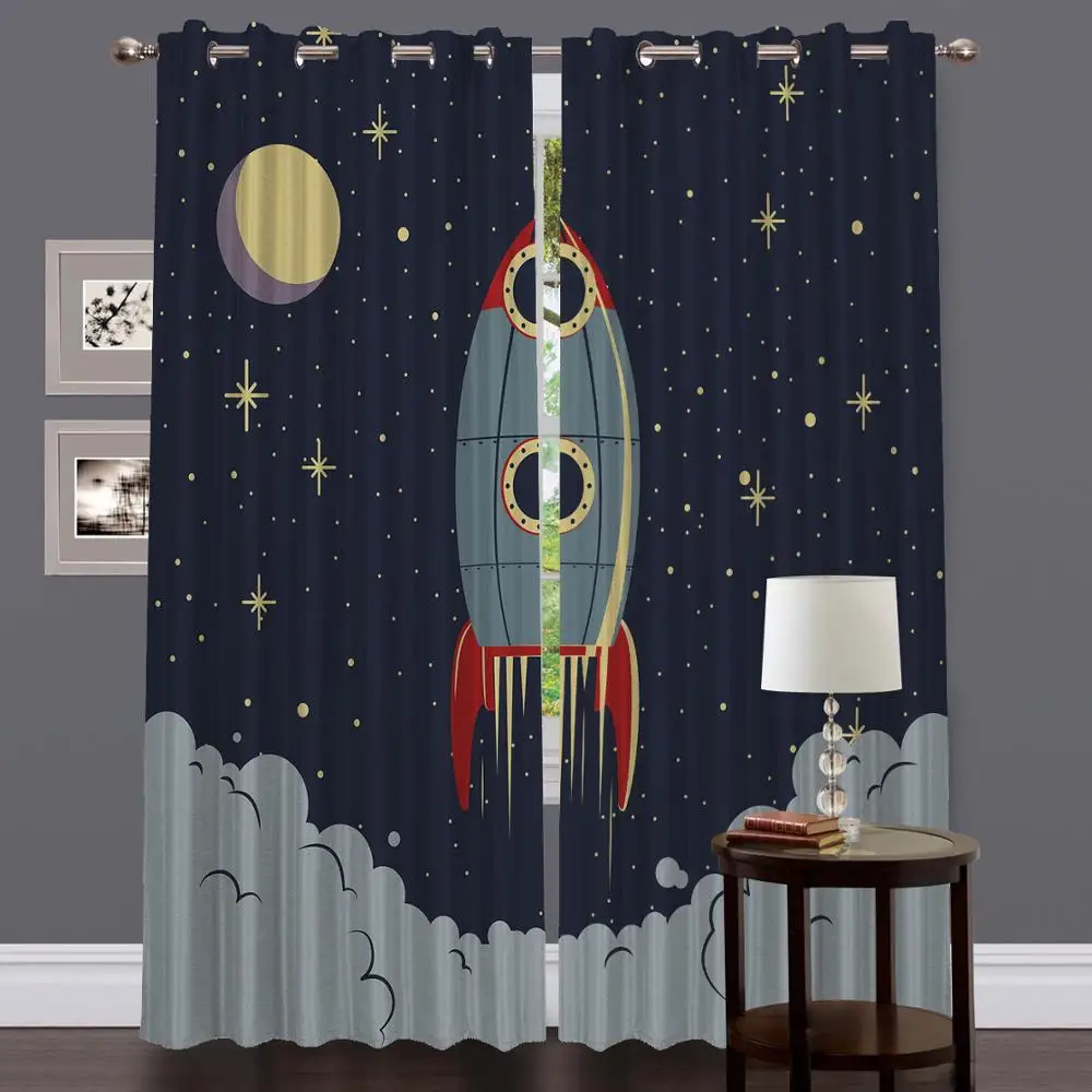 Modern Style Kawaii Cat Printing Blackout Curtains For Manufactured Hotel Home Used