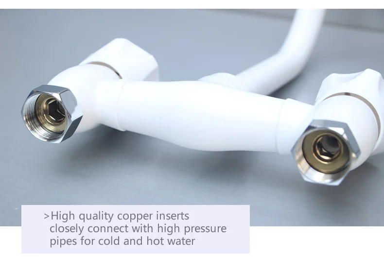 
wall mounted double handle cold and hot water mix plastic faucet 