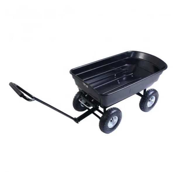 used garden metal Dump green Cart Heavy Duty 4 Wheel Garden Wagon