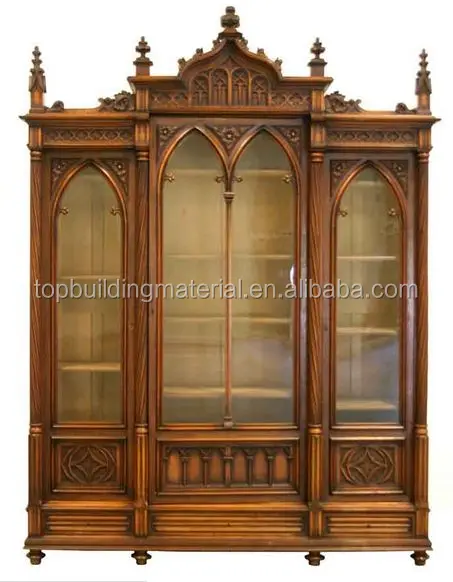 Роскошный классический резной книжный шкаф из массива дуба