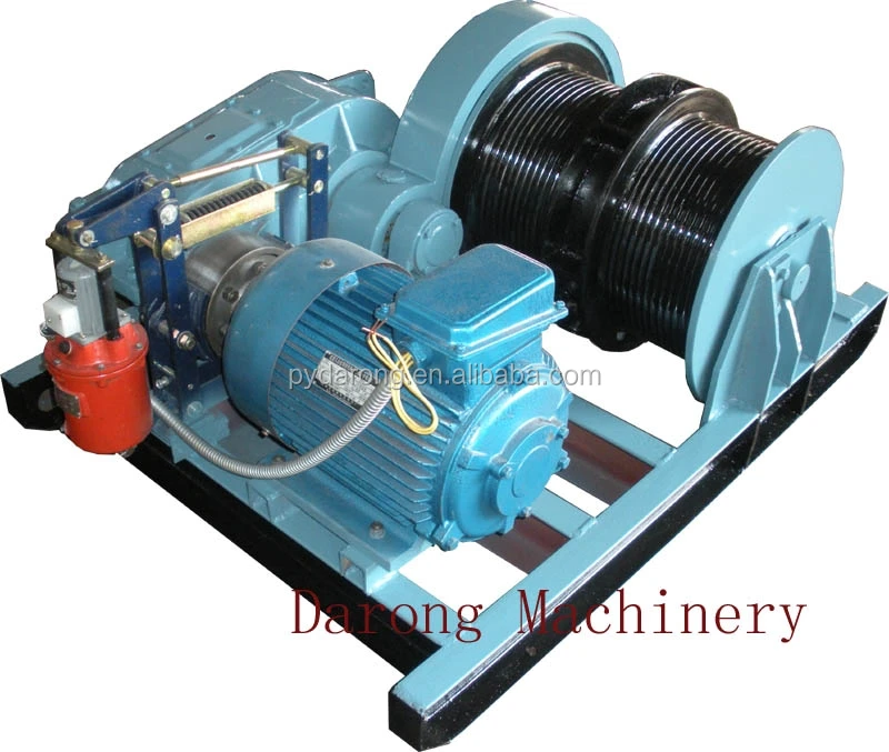 5T double drum pulling fishing boat slipway winch on dock