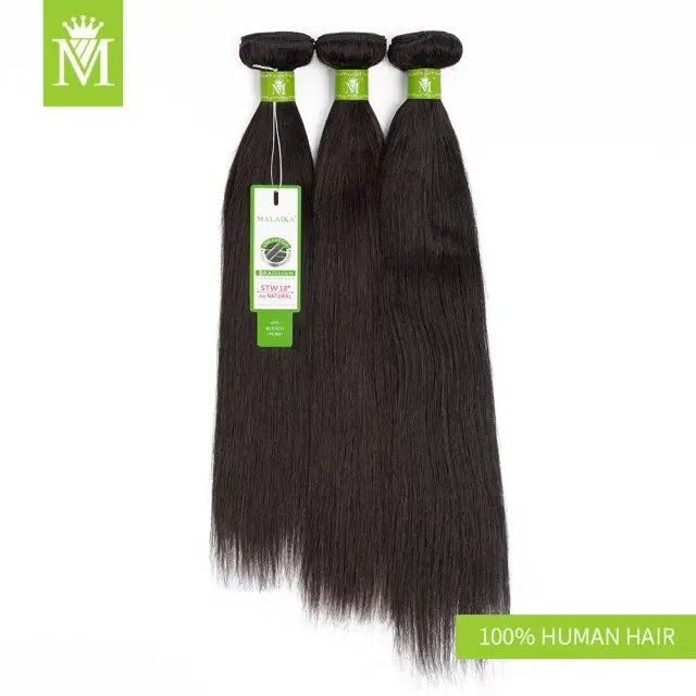 MALAIKA  human hair bundles deal with closure  Natural Color Peruvian Human Hair Weave Bundles Remy Hair weaving For Women