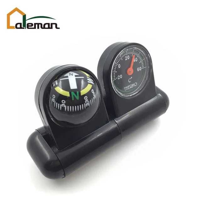 Car Dash Mount 2 in 1 Digital Compass Thermometer, Mini Vehicle Dashboard Thermometer Compass OEM Orders Accepted