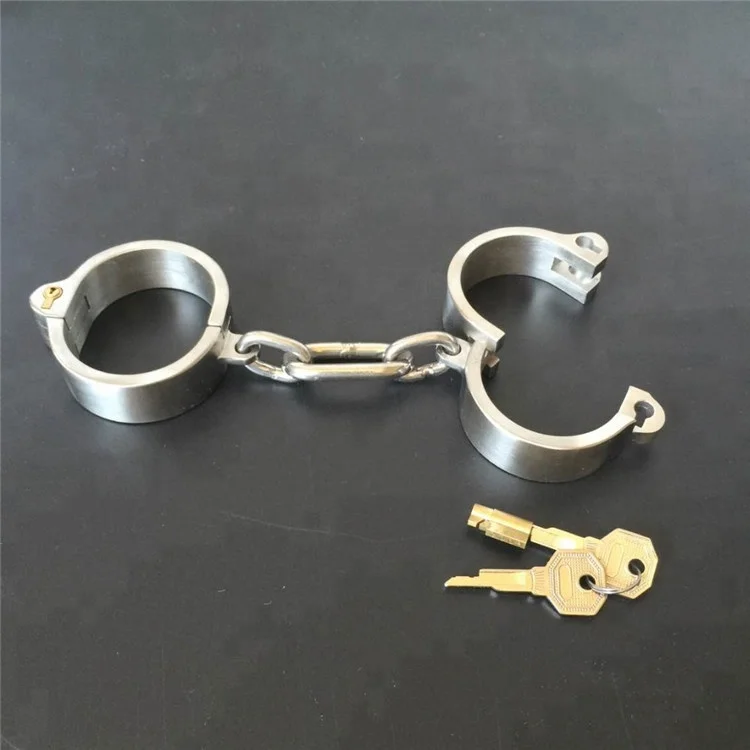 Sexy Handcuffs Stainless Steel Bondage Lock Fetish Wear Bondage Harness