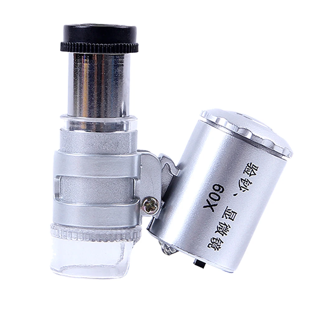 60X Portable Mini Jeweler Loupe With UV Light