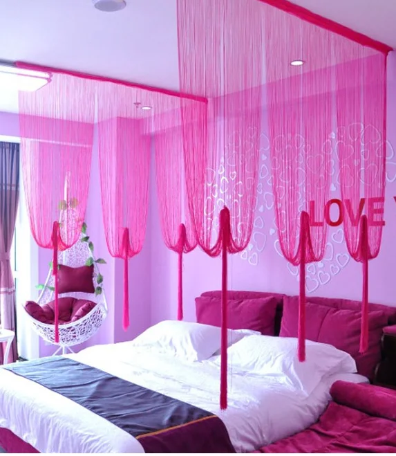 modern window/door/wall decoration string line screen living room curtain