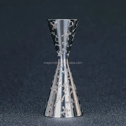 1oz/2oz new slim style measuring jigger stainless steel bar tools carved design
