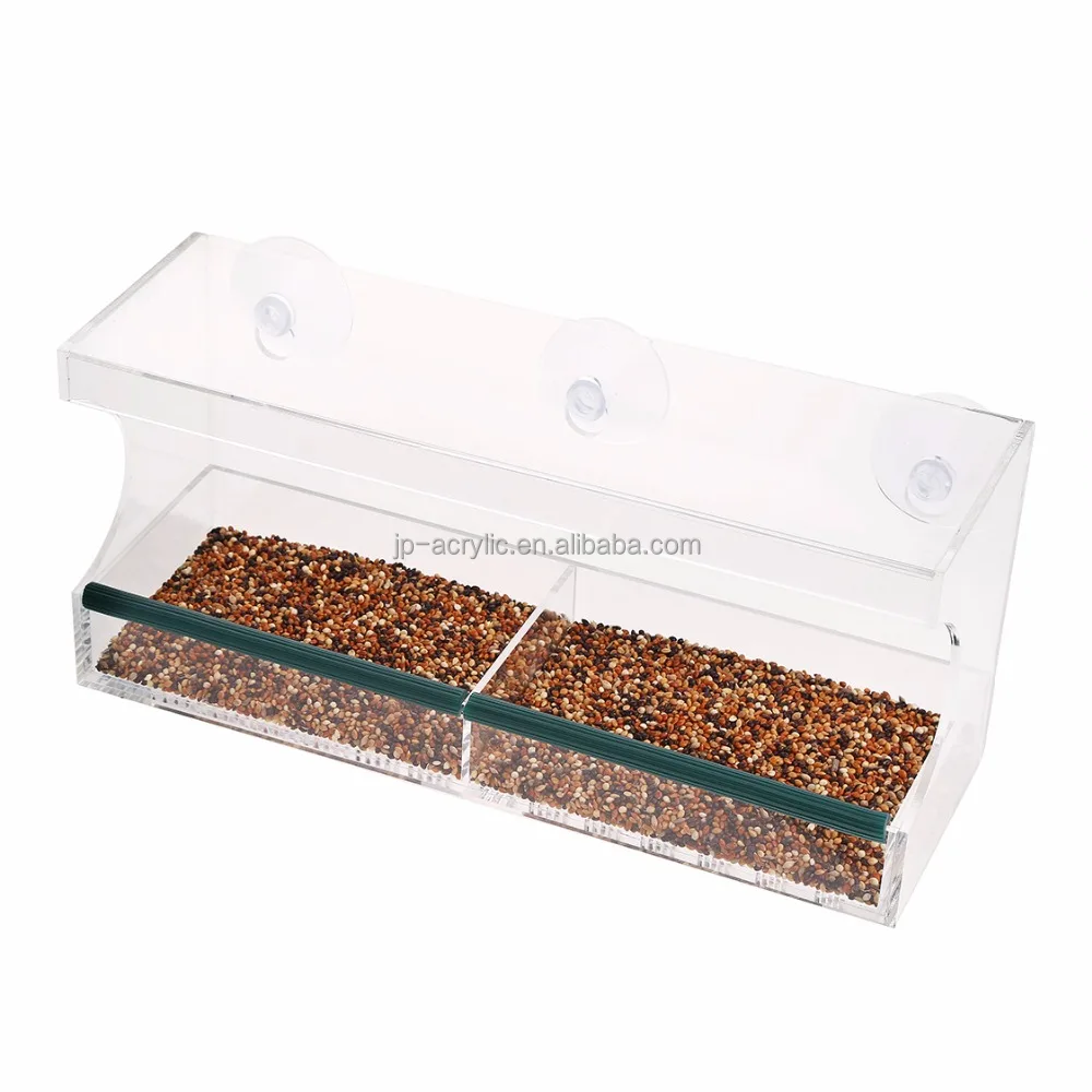 
Hot Sale Clear Plastic Acrylic Squirrel Proof Window Large Wild Bird Feeder bird house with Removable Tray 