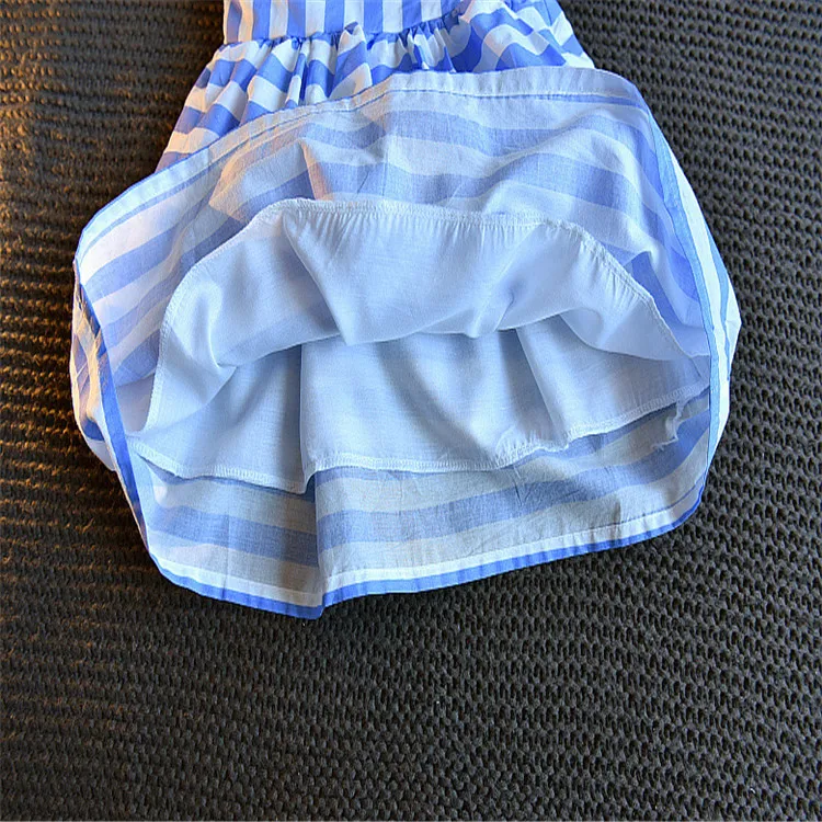 2019 Fashion girls dress cotton sleeveless stripe organic fabric baby dress