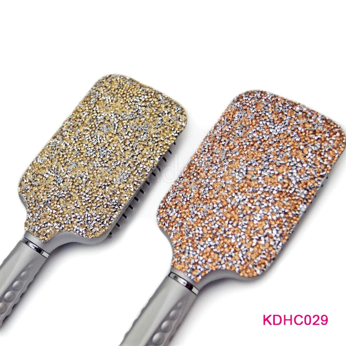 Fashion Luxury Crystal Bead Cheap And Durable Bulk Silver Paddle Brushes Hairdressing Hiar Combs