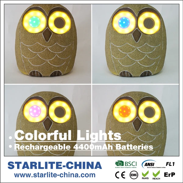 Owl exterior garden wireless led light bluetooth speaker