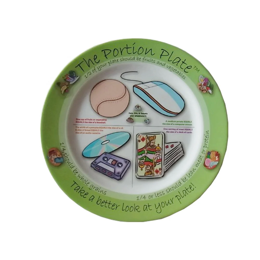 Factory Wholesale Custom Logo Brand Food Grade Plastic White Color With Logo Print Melamine Plastic Plate