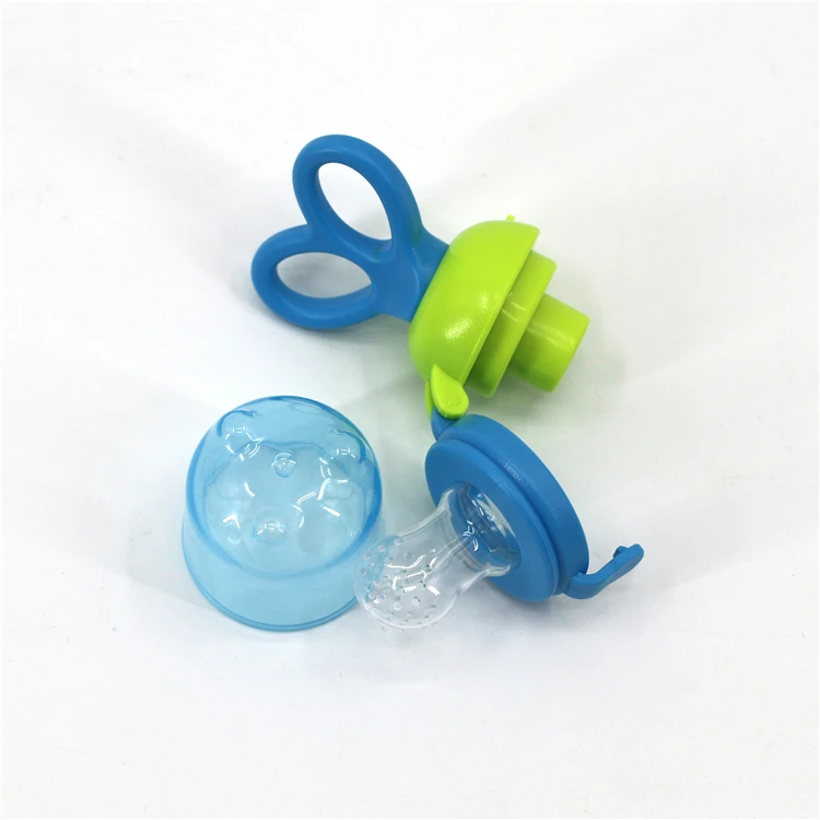 cheap price bpa free silicone material baby fruit food pacifier feeder with cover with box