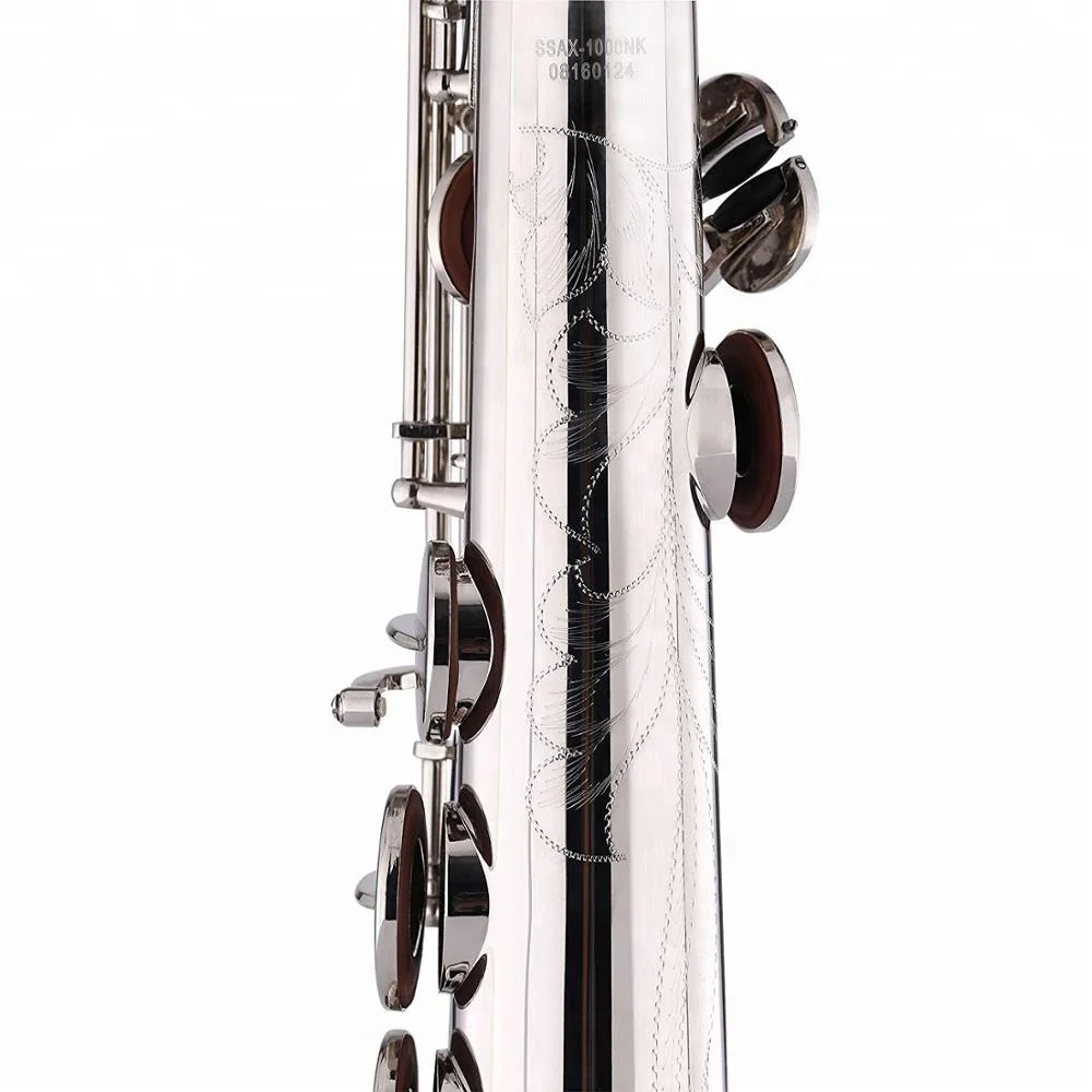
Soprano Saxophone Straight B Flat Bb Nickel Silver 