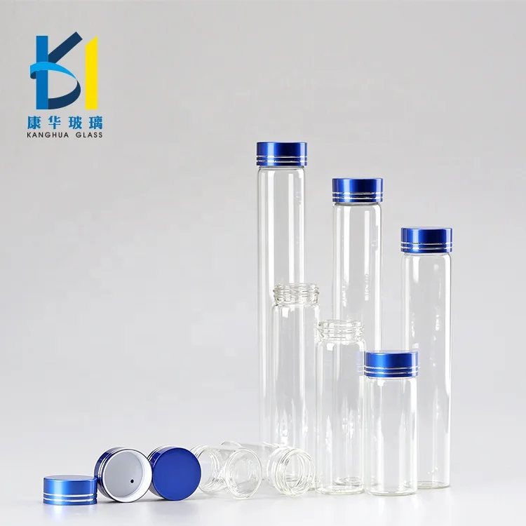15ml 30ml 40ml High Quality Glass Tube Bottle Aluminum Lid Glass Vials Bottle 100ml