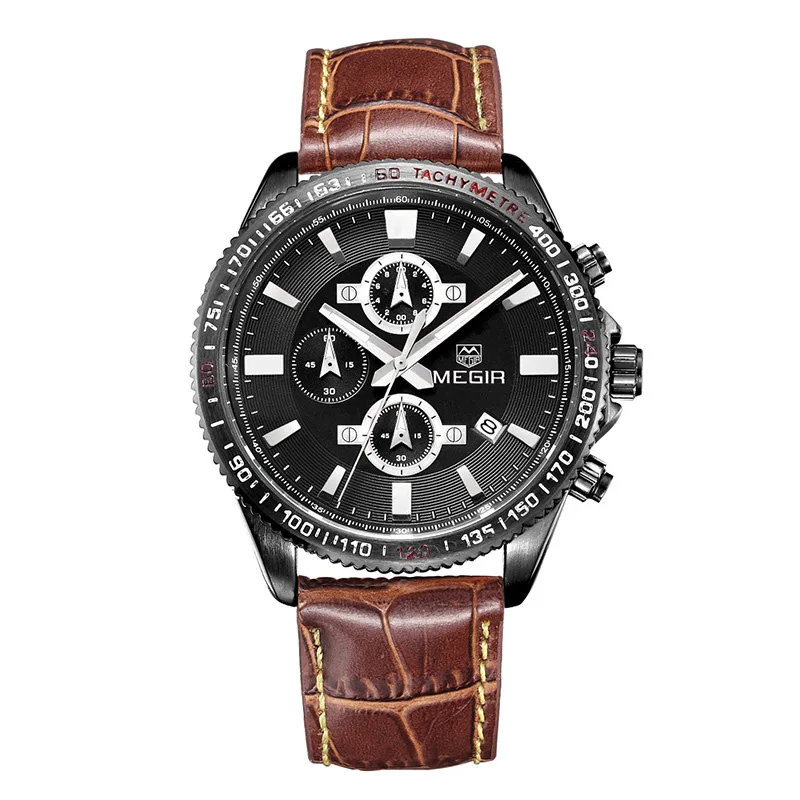 WJ-5497 luminous with calendar fashion popular luxury Megir brand wrist men watches