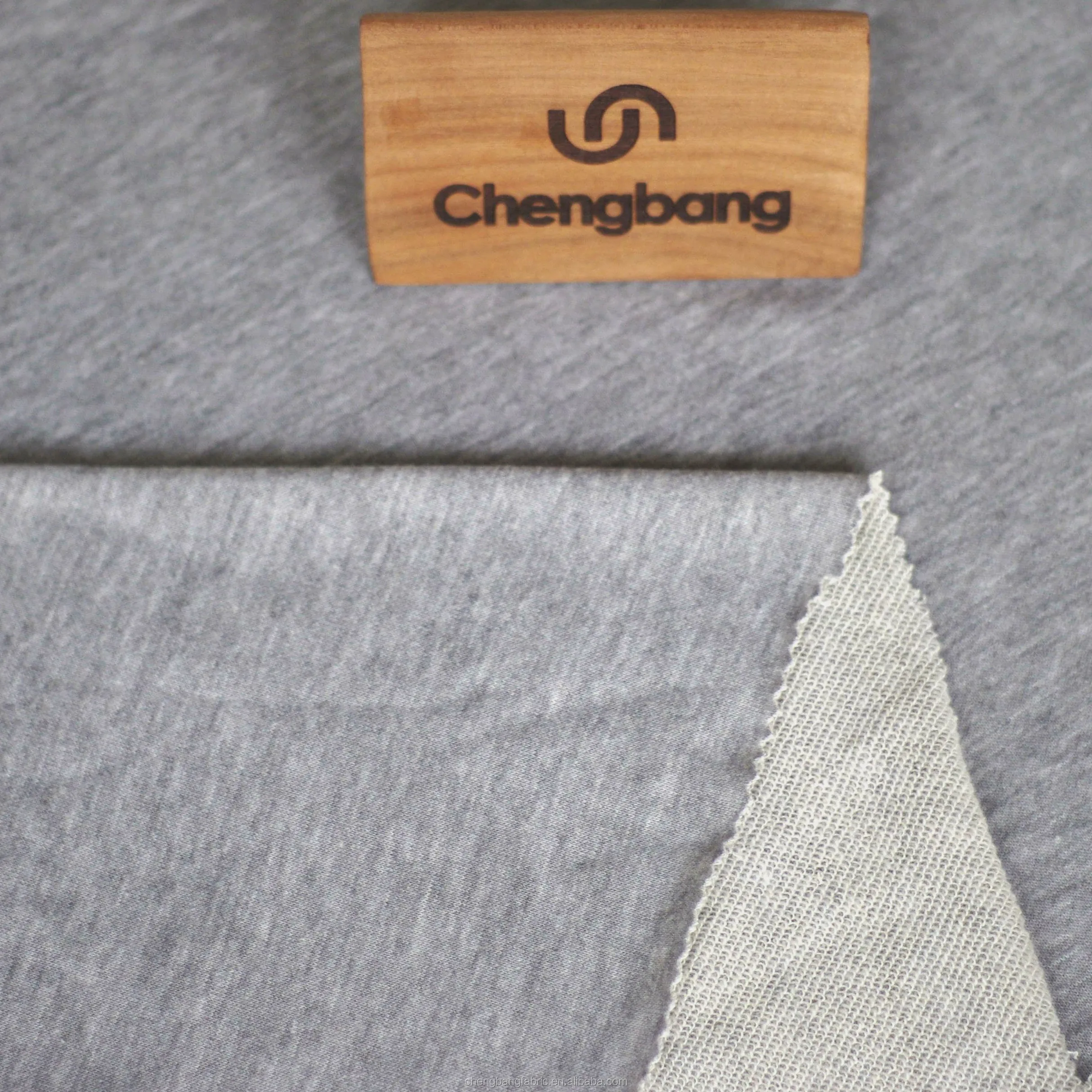 Chengbang manufacture melange cotton spandex yarn dyed blend loop french terry fabric for sweatshirt