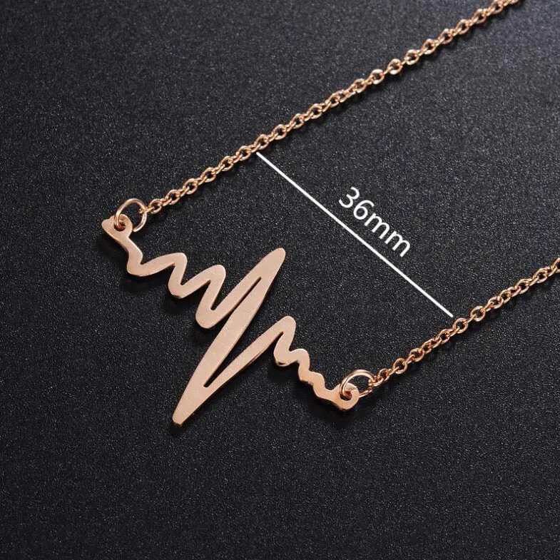 China stainless steel jewelry wholesale ECG pendant necklace luxury jewelry