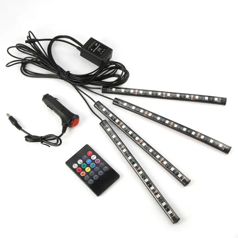 Underglow атмосферу бар огни стайлинга автомобилей интерьера беспроводной пульт дистанционного управления Декор огни