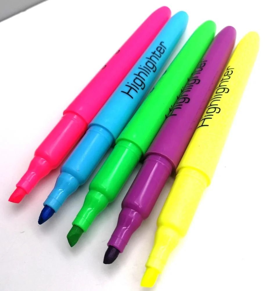Popular US sharpie style pocket highlighter for school fluorescent pen