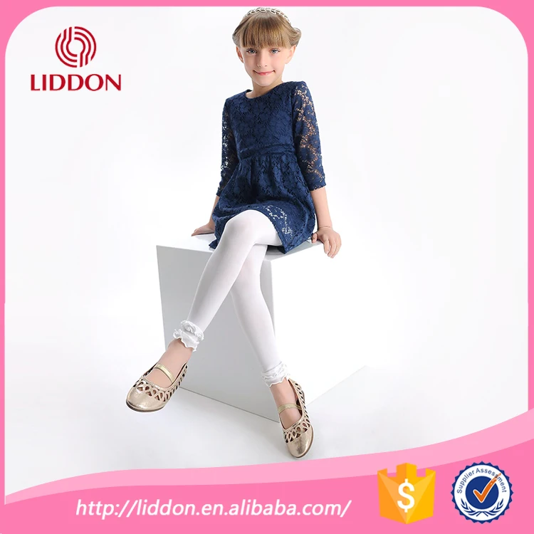 
hot sale children white dancing tights leggings with lace China hosiery factory supply 