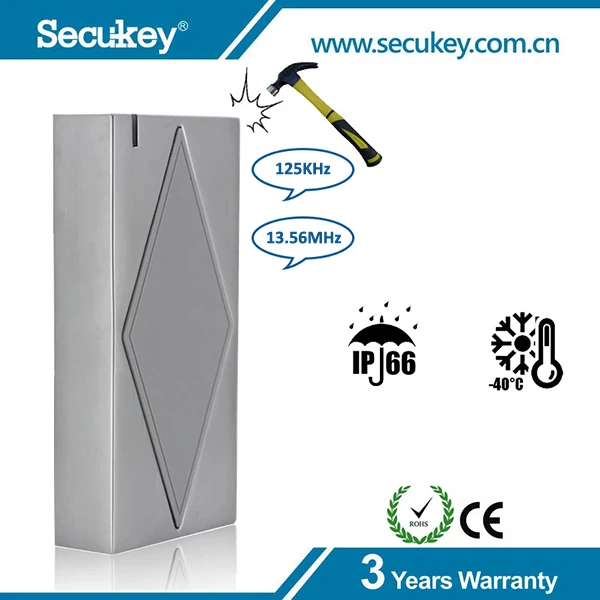 Водонепроницаемый контроля доступа Multi Card Reader 125 кГц и 13.56 мГц бесконтактных карт