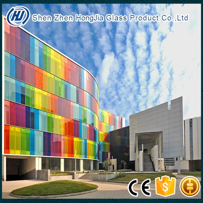Different thickness colored tempered laminated glass for decoration