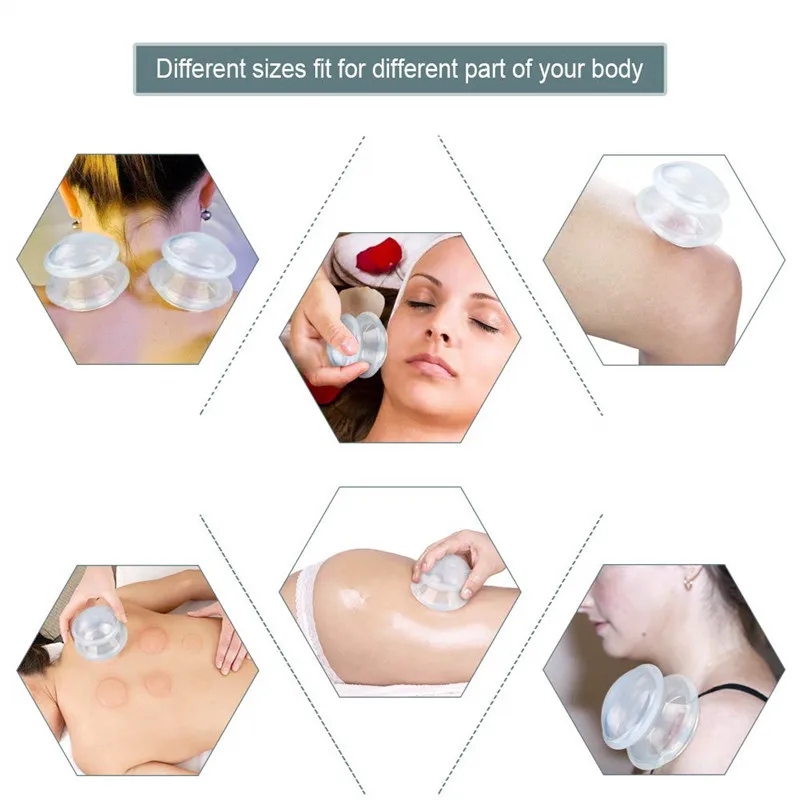 
Anti cellulite body massage cups silicone cupping therapy set 
