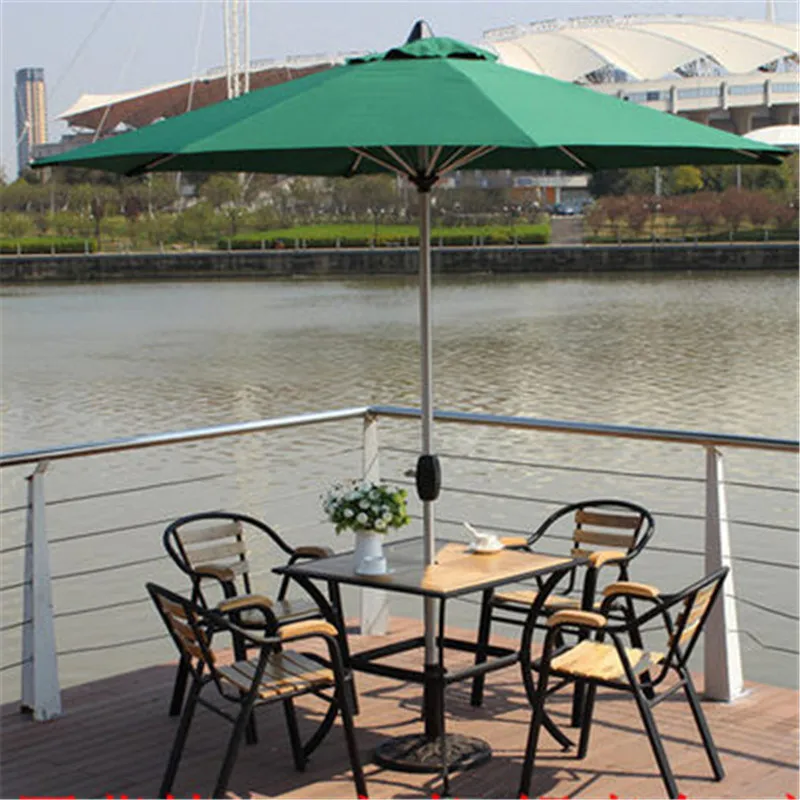 Best quality outdoor patio plastic garden chair garden chair set garden seat chair table sunshade umbrella set coffee leisure