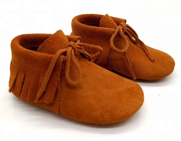 Anti-slip Infant Fringe Italian Cow Leather Baby Moccasin Shoes