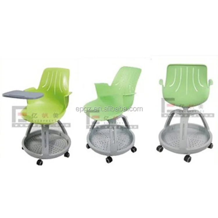 Modern University Student Plastic Training Tablet Chair with Wheels